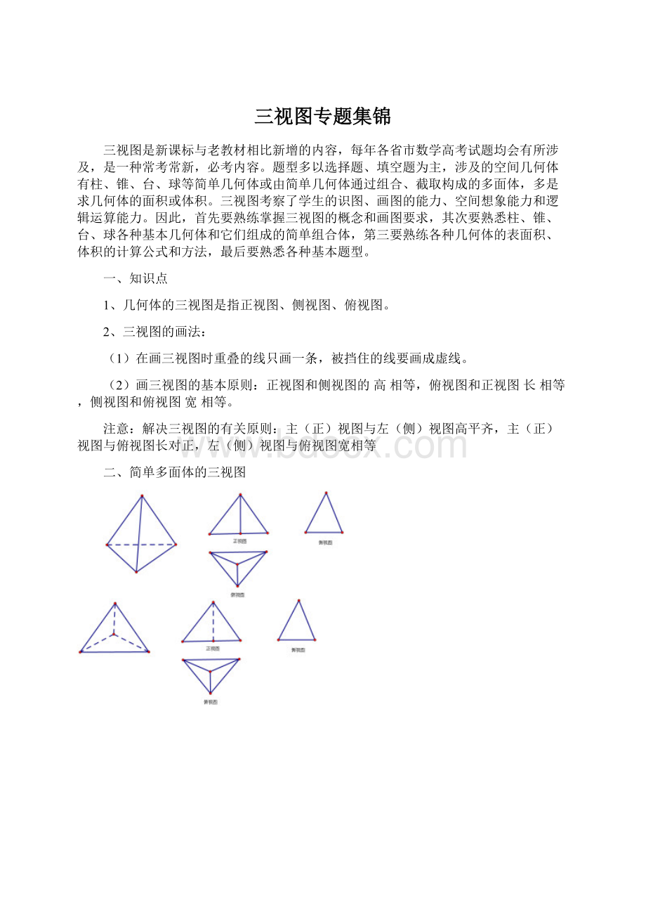 三视图专题集锦.docx