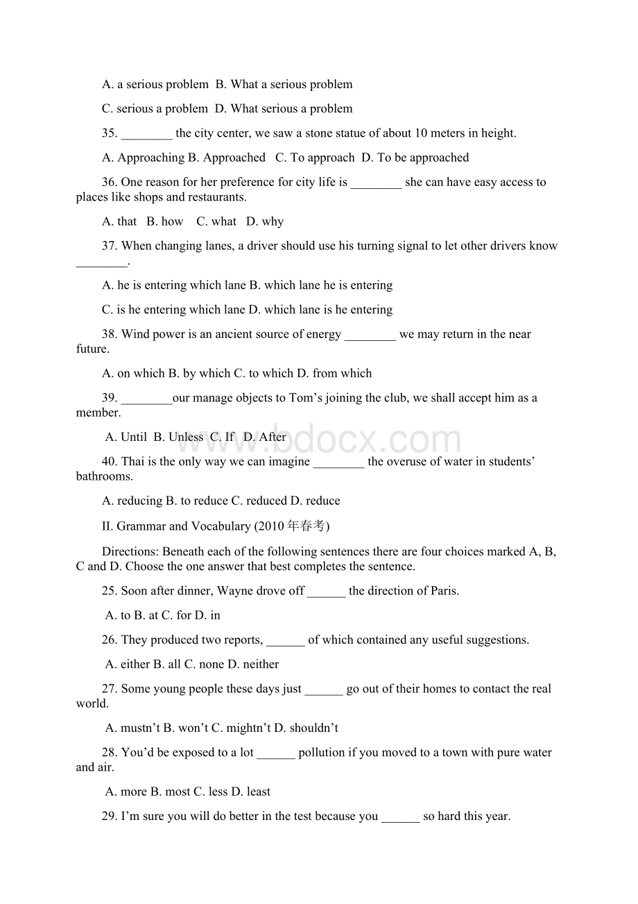 0610年上海英语高考语法选择题汇总附答案.docx_第2页