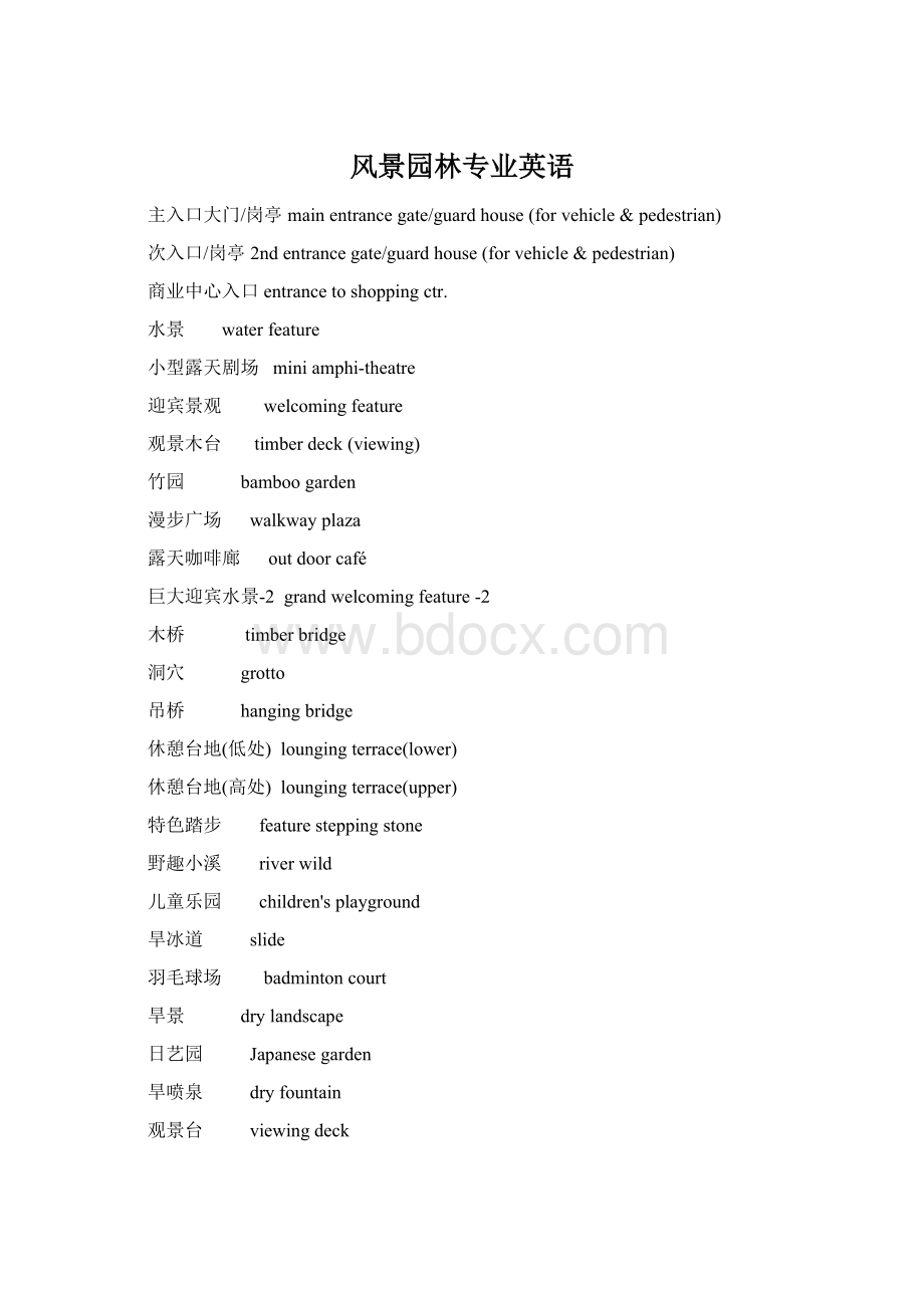 风景园林专业英语Word文档格式.docx_第1页