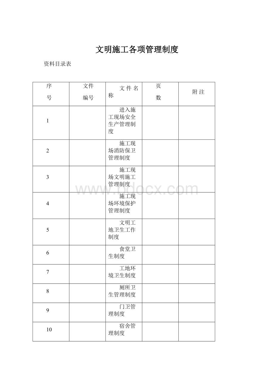 文明施工各项管理制度.docx