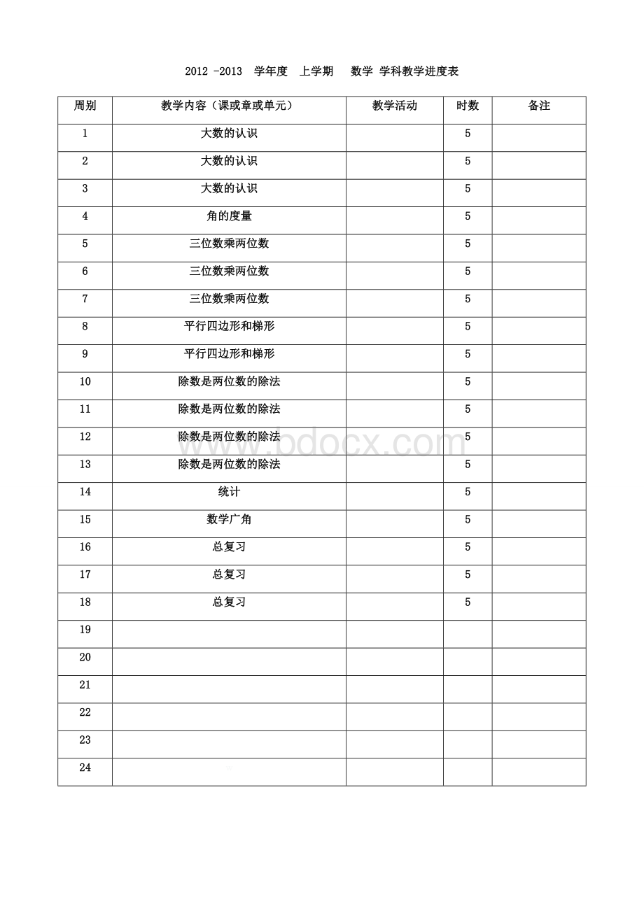 人教版四年级上册数学全册教案表格式.doc_第2页