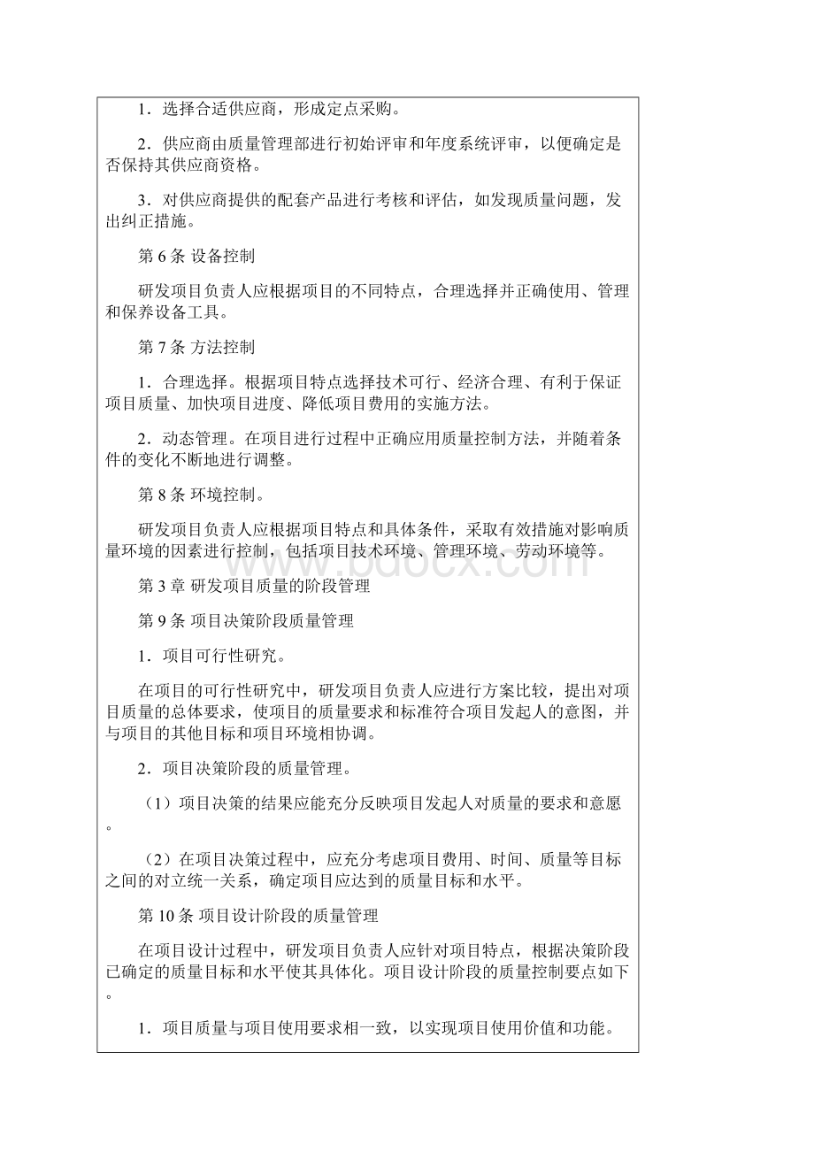 技术部研发项目质量管理制度流程表格方案Word格式.docx_第2页