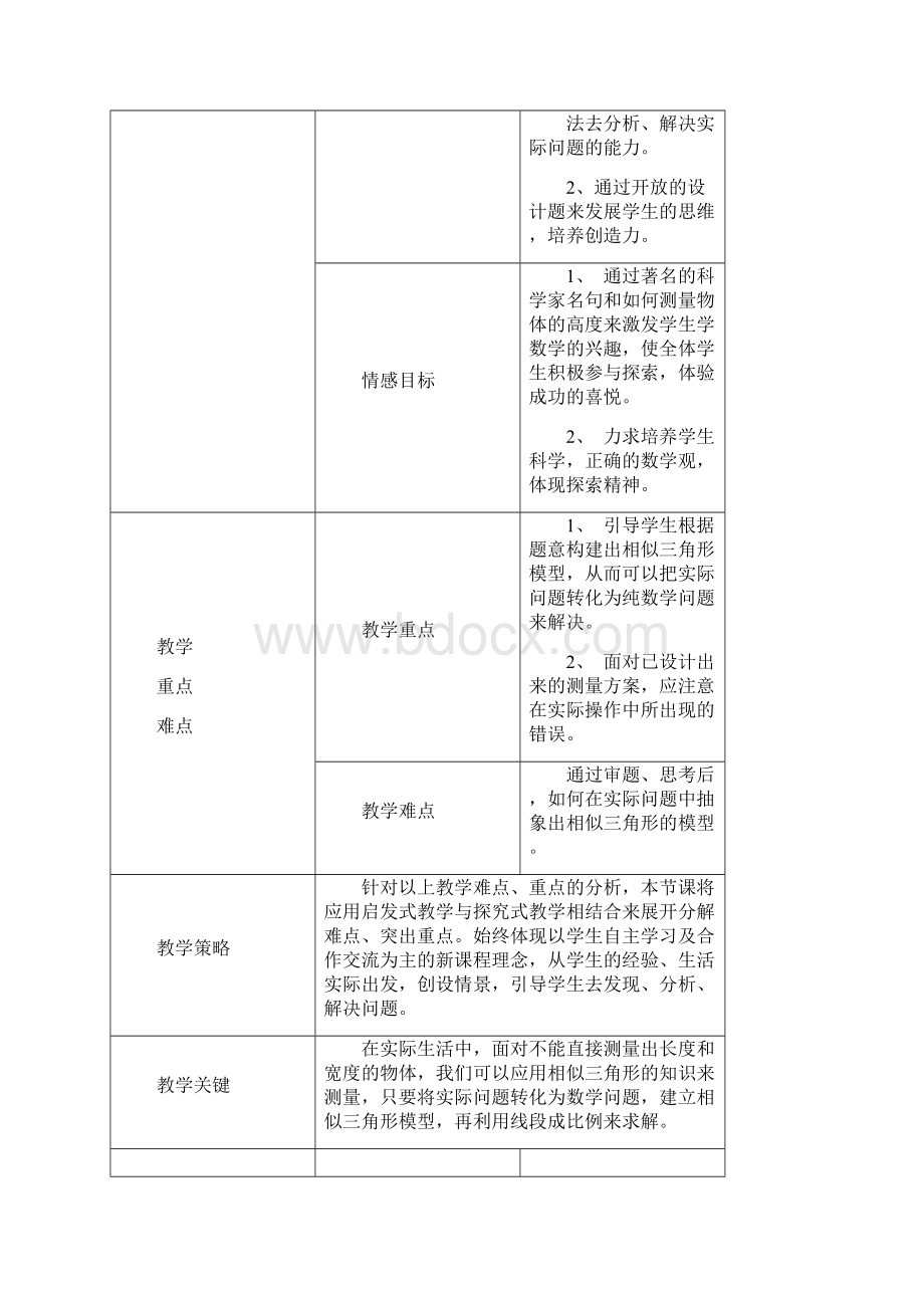 相似三角形的应用教案设计Word文档下载推荐.docx_第2页