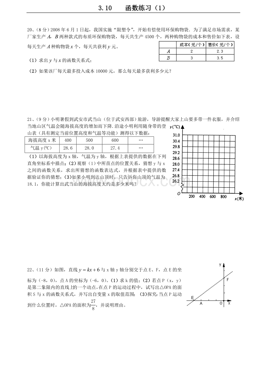 八年级数学下册一次函数同步练习及答案Word文档下载推荐.doc_第3页