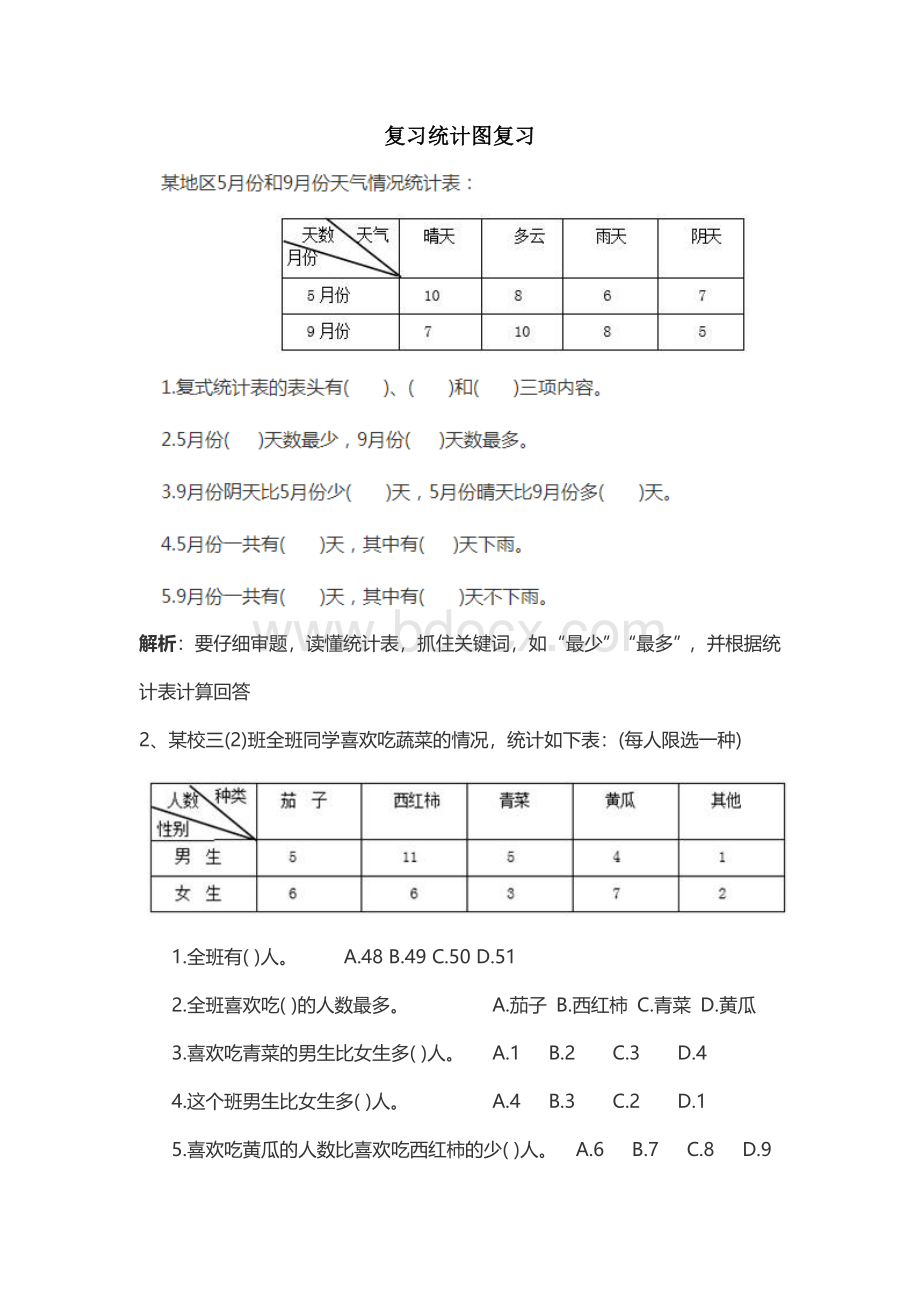 三年级复式统计图练习.doc_第1页