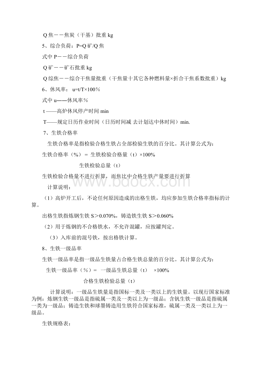 高炉主要工艺参数计算公式Word文件下载.docx_第2页