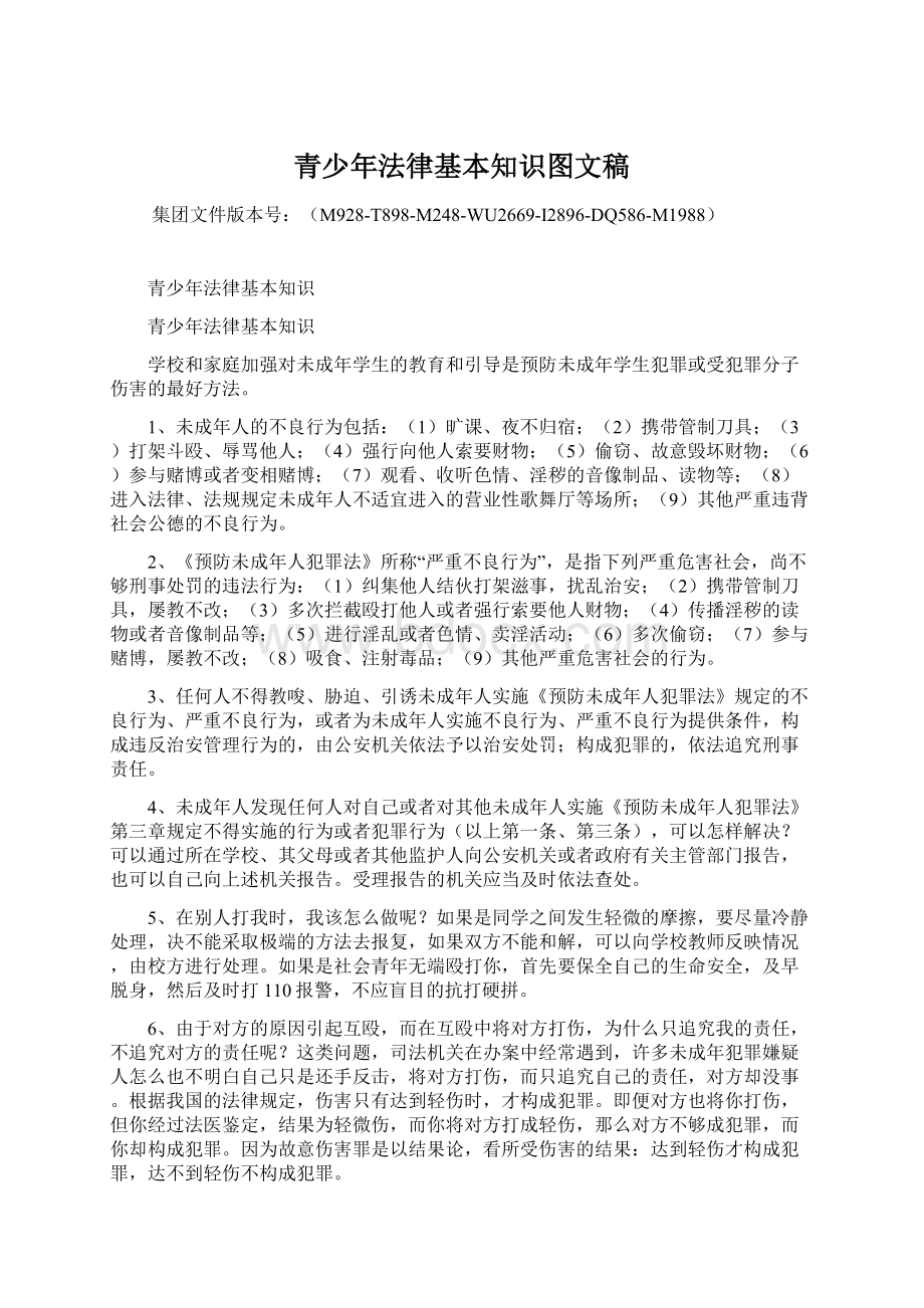 青少年法律基本知识图文稿文档格式.docx