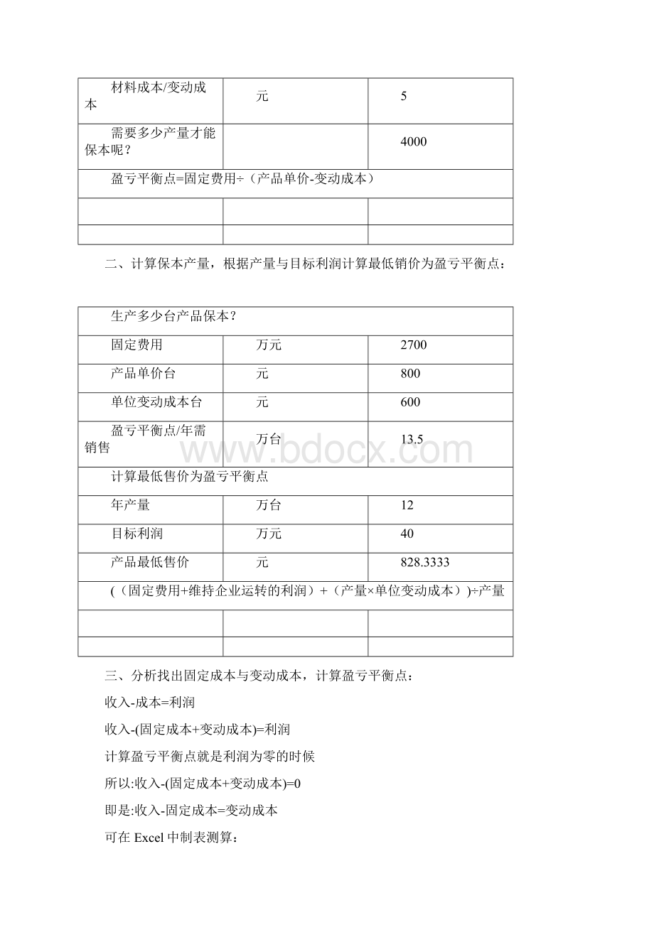 盈亏平衡点计算公式Word文档下载推荐.docx_第3页