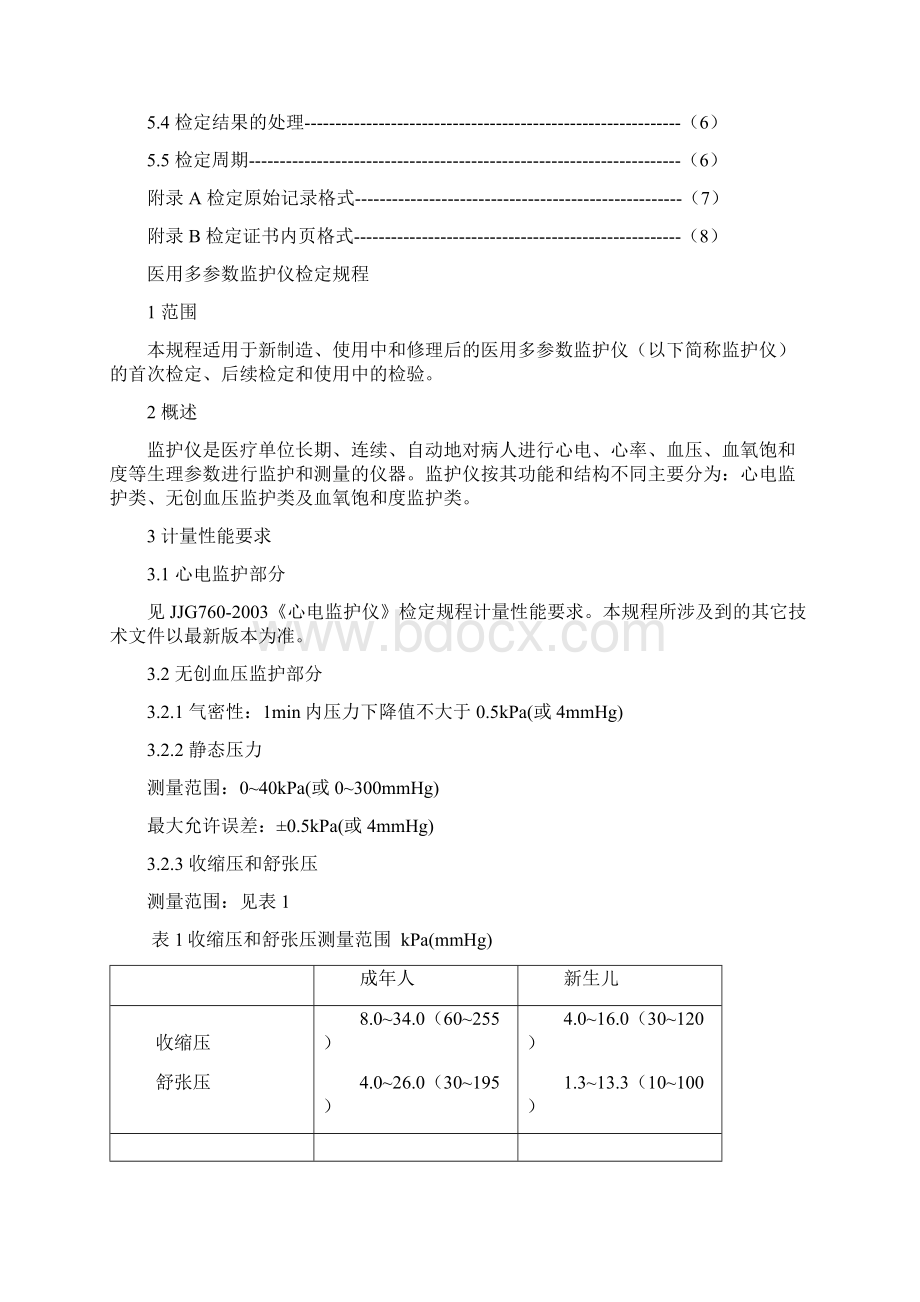 医用多参数监护仪检定规程.docx_第2页