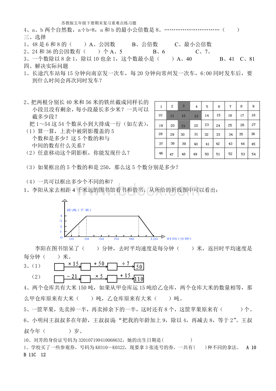 苏教版数学五年级下册期末复习重难点练习题Word格式文档下载.doc_第2页