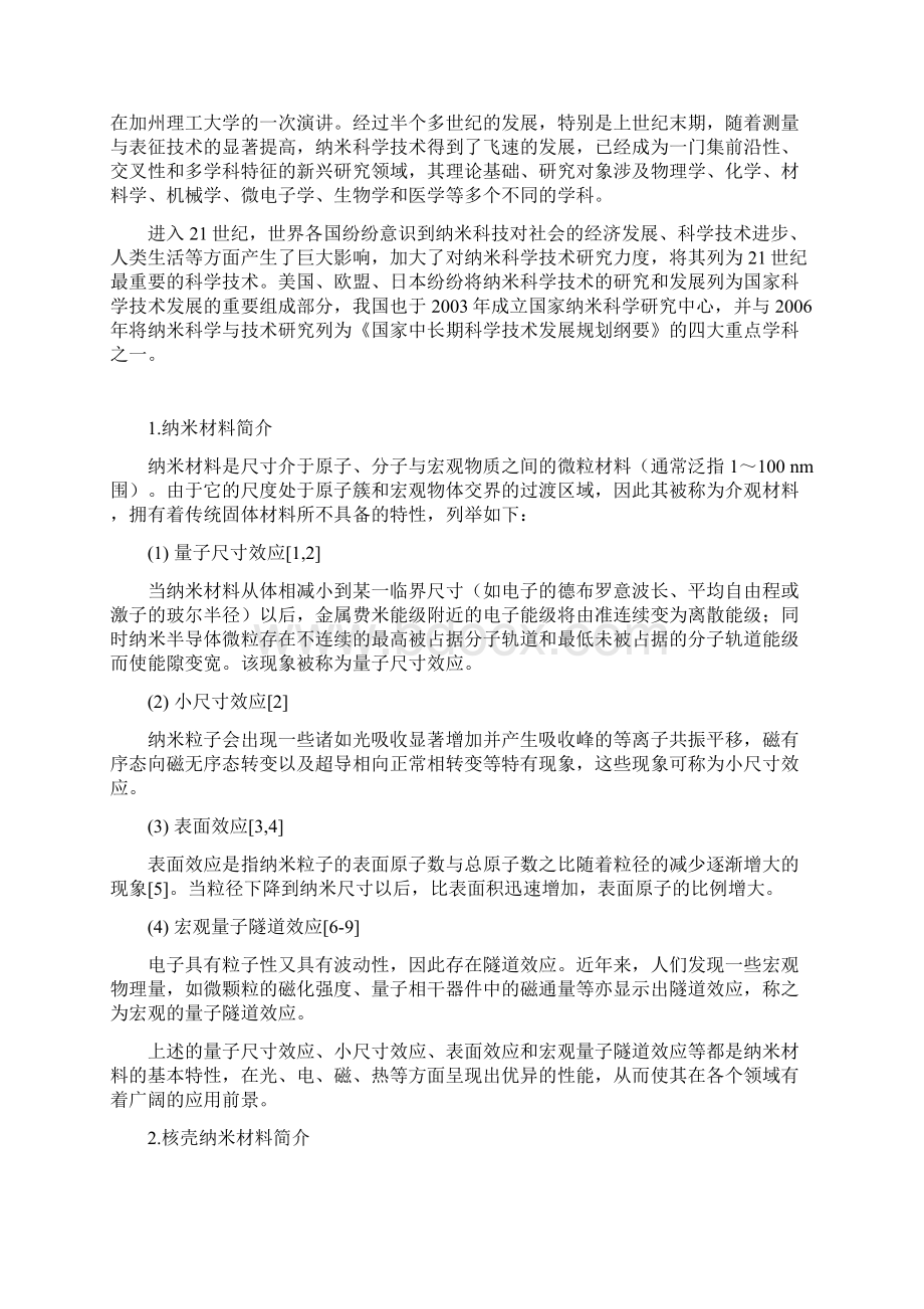 核壳纳米材料制备与应用综述.docx_第2页