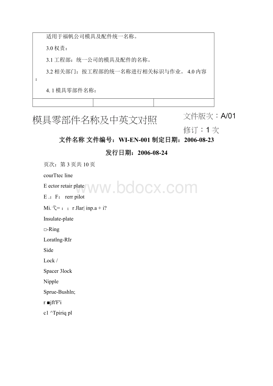 模具零部件名称及中英文对照Word格式.docx_第3页