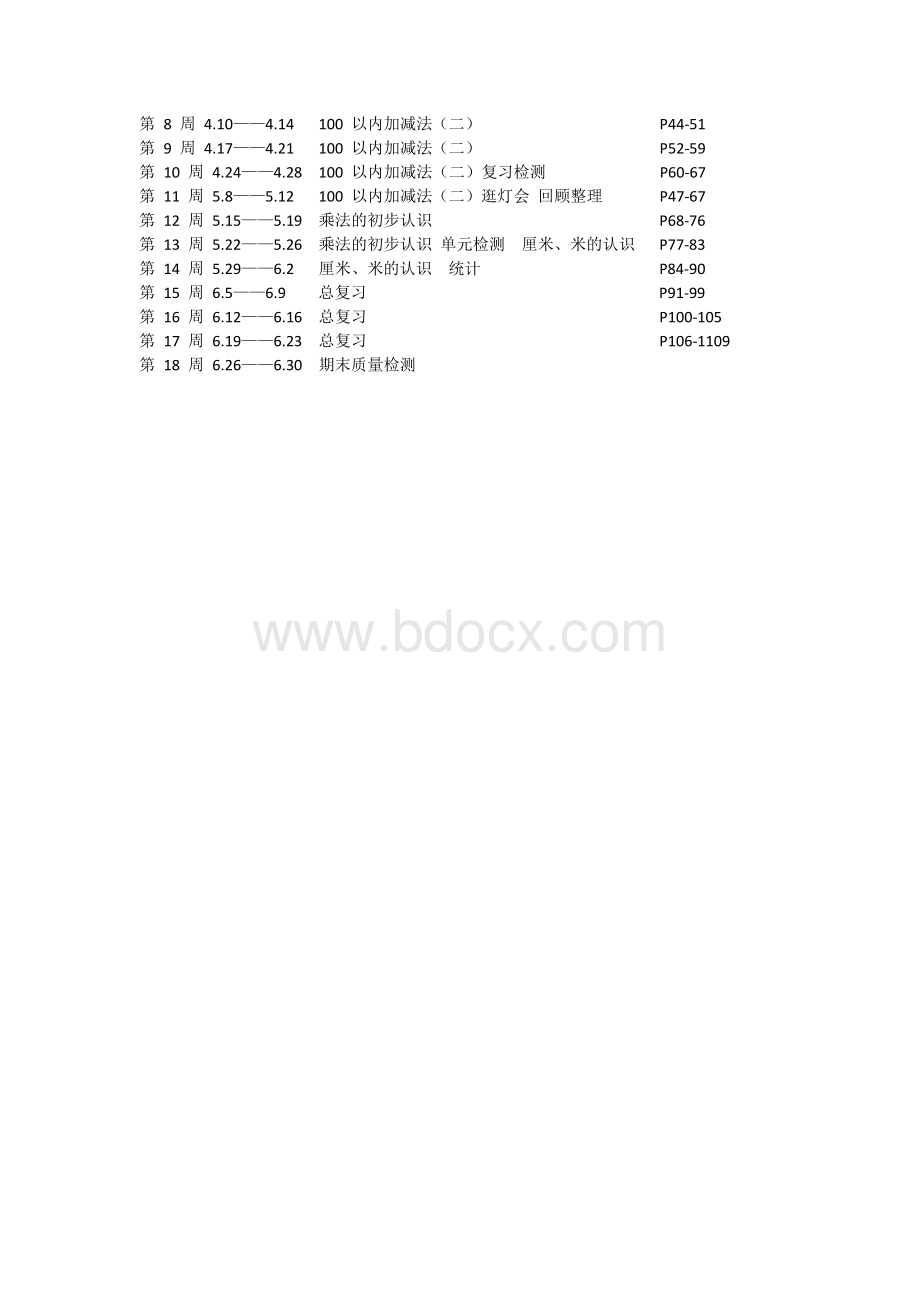 青岛版小学数学一年级下册教学计划Word文件下载.docx_第3页