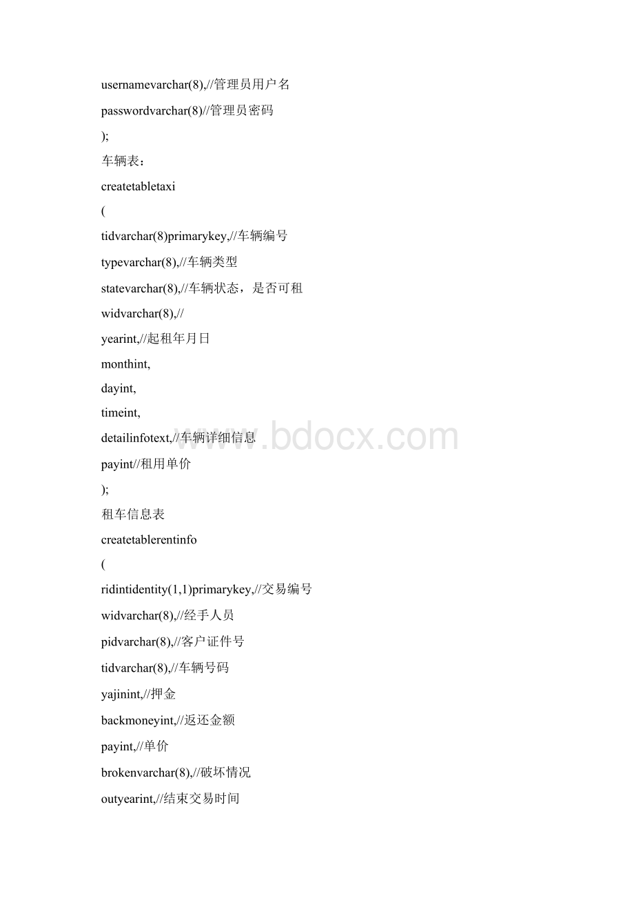 汽车行业数据库课程设计报告汽车租赁管理系统Word文件下载.docx_第3页