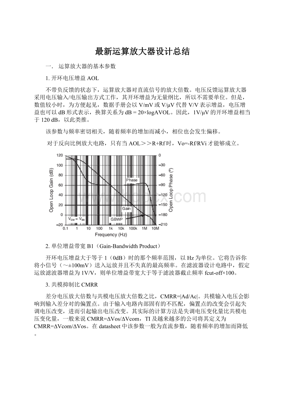 最新运算放大器设计总结Word文档下载推荐.docx_第1页