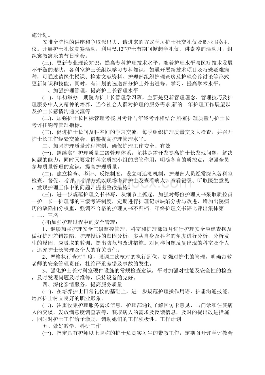 医院护理部工作计划最新Word下载.docx_第2页