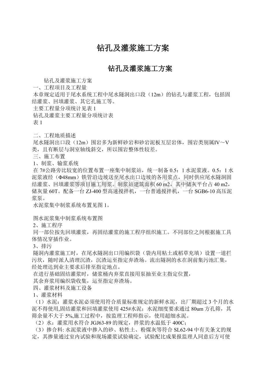 钻孔及灌浆施工方案.docx_第1页