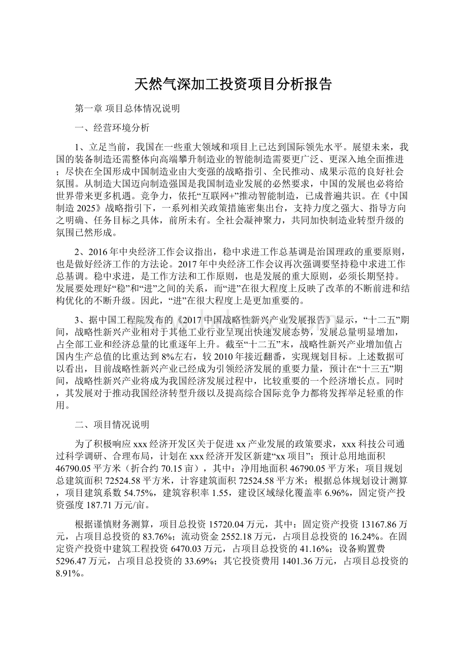 天然气深加工投资项目分析报告Word文档下载推荐.docx