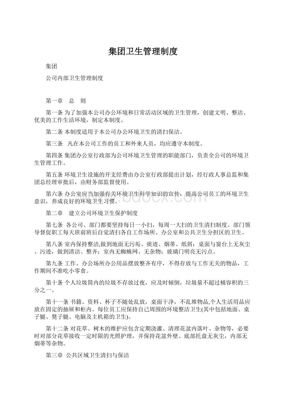 集团卫生管理制度Word下载.docx