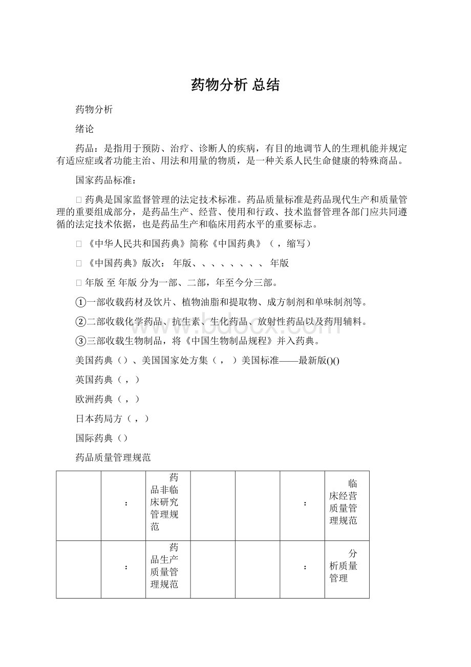 药物分析 总结.docx