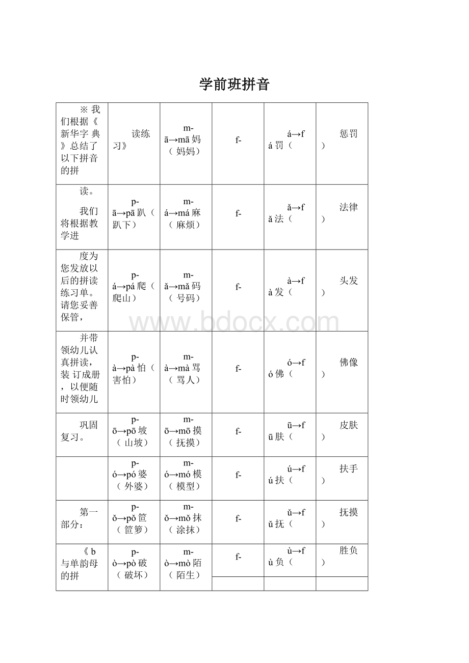 学前班拼音Word文件下载.docx_第1页