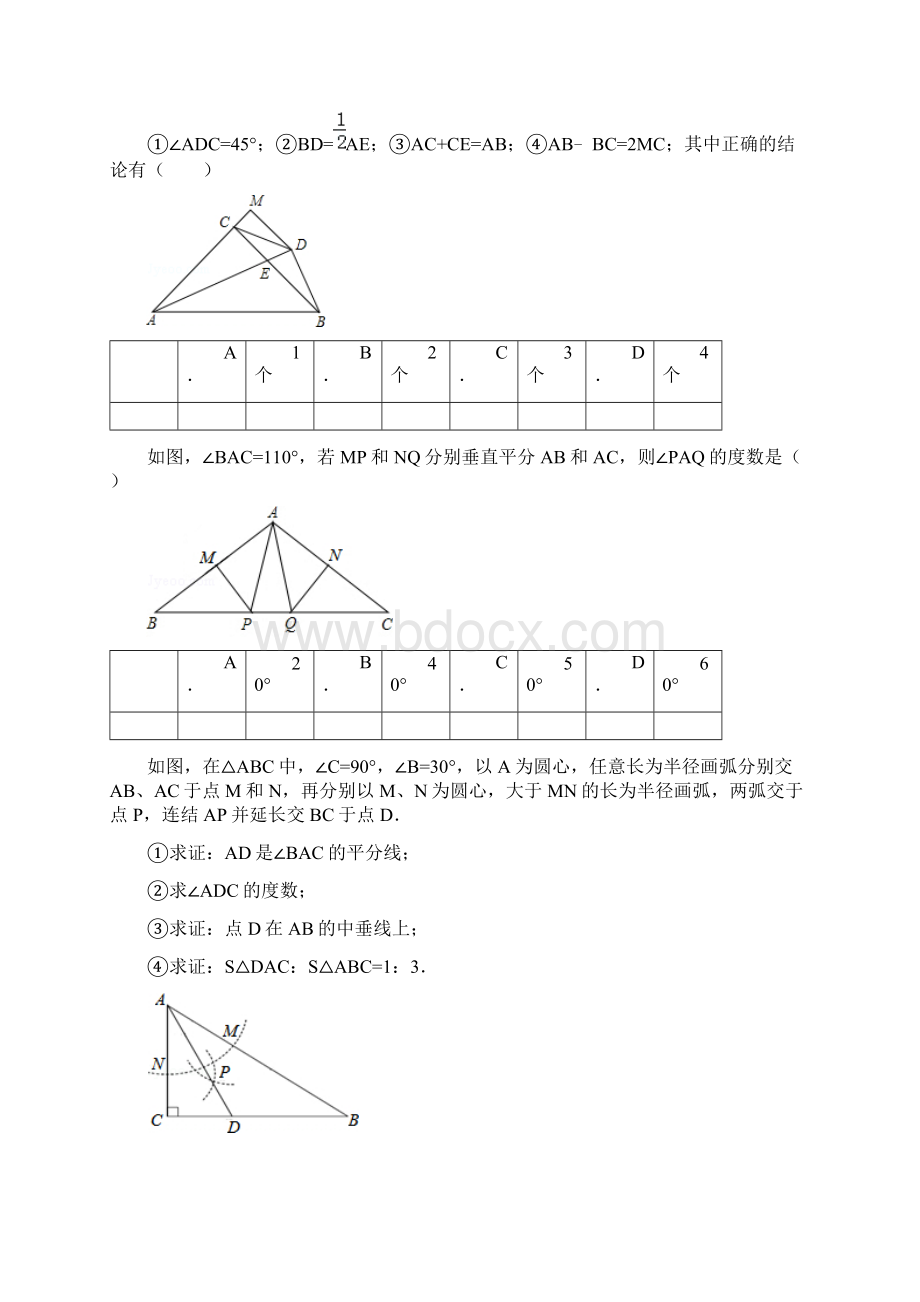 完整word版八年级数学培优综合训练题Word文档格式.docx_第3页