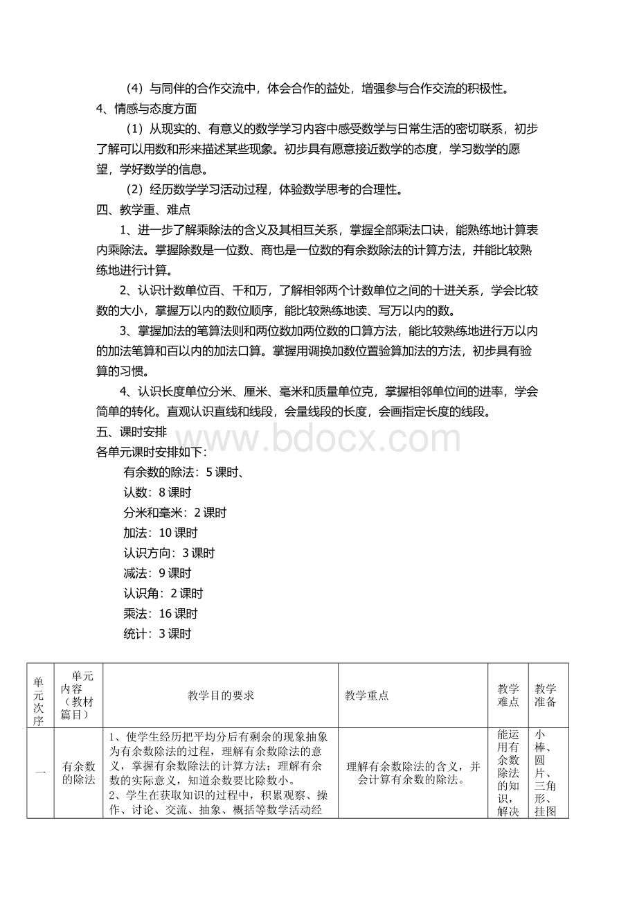 苏教版二年级下册数学教学计划文档格式.docx_第3页