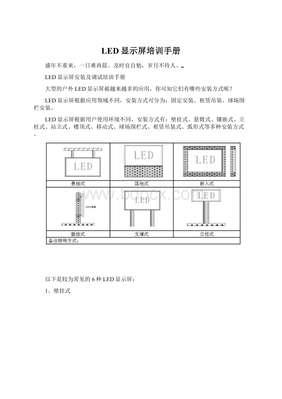 LED显示屏培训手册Word文档格式.docx