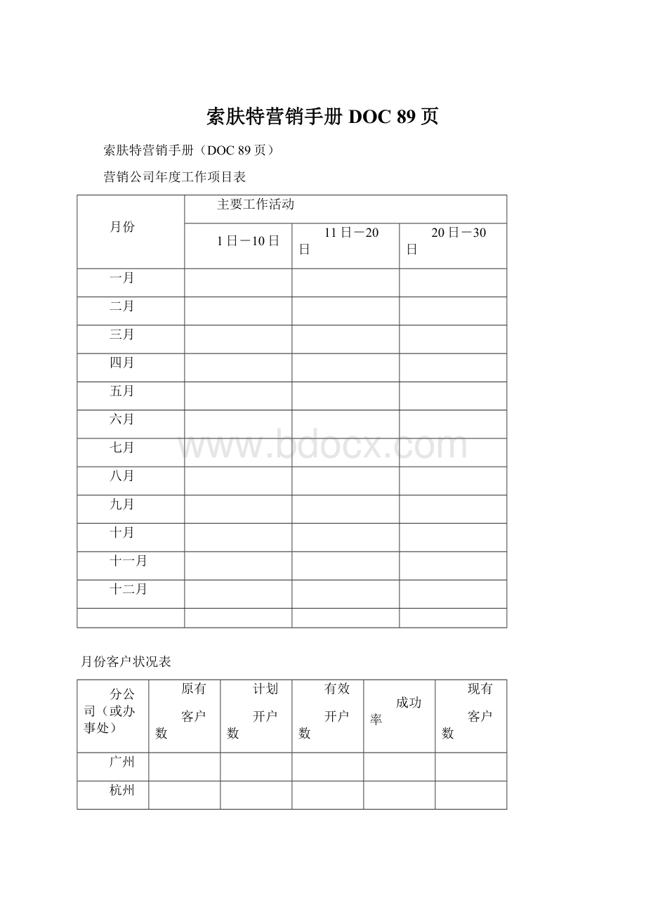 索肤特营销手册DOC 89页.docx