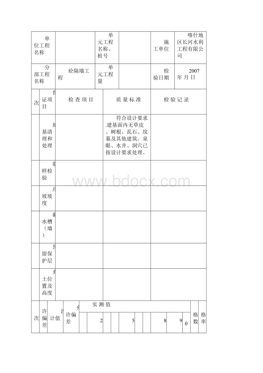 最新整理水利工程单元工程施工质量报验单学习资料Word格式.docx_第2页