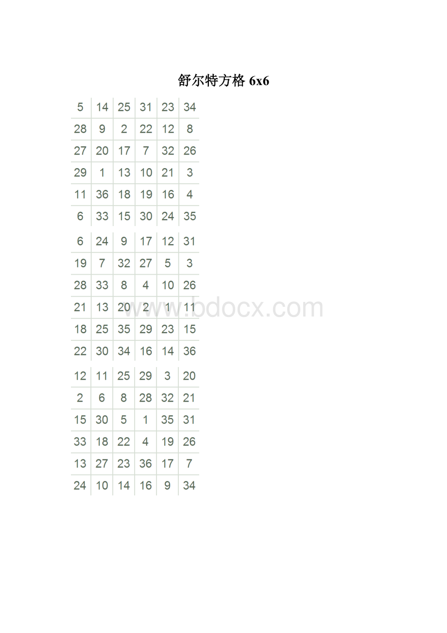 舒尔特方格6x6Word格式文档下载.docx