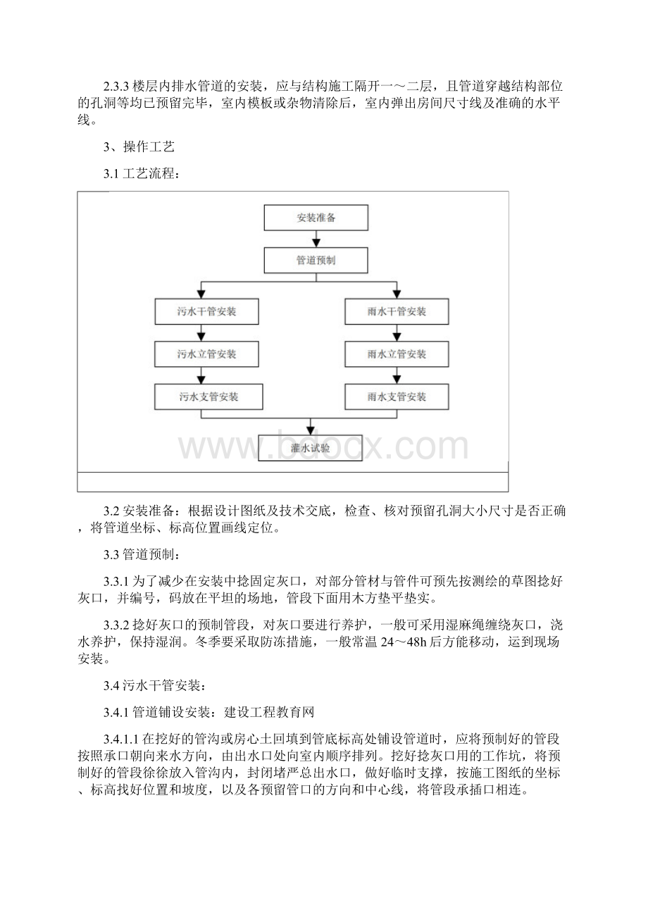 排水管道安装施工工艺标准Word文档下载推荐.docx_第2页