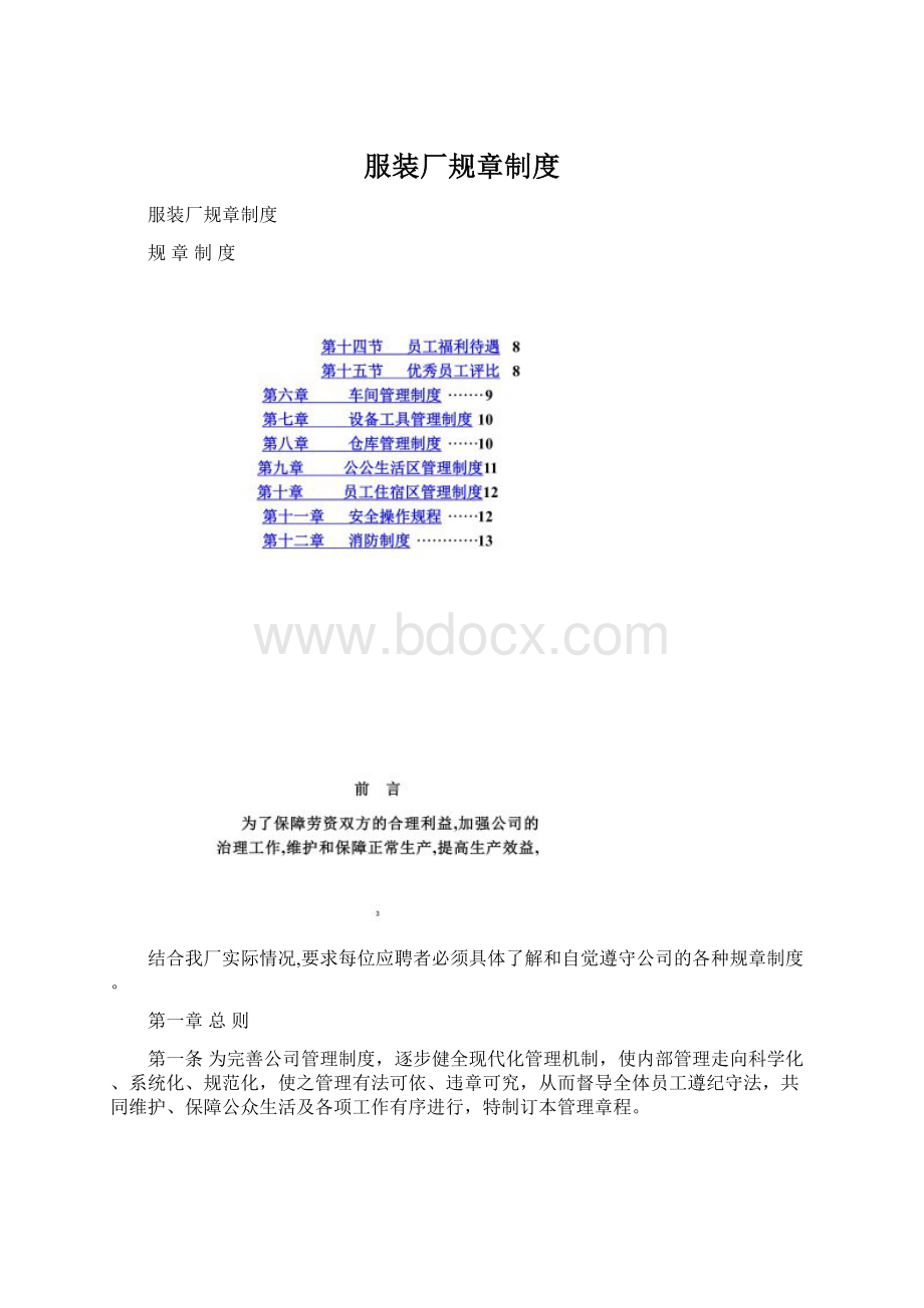 服装厂规章制度文档格式.docx