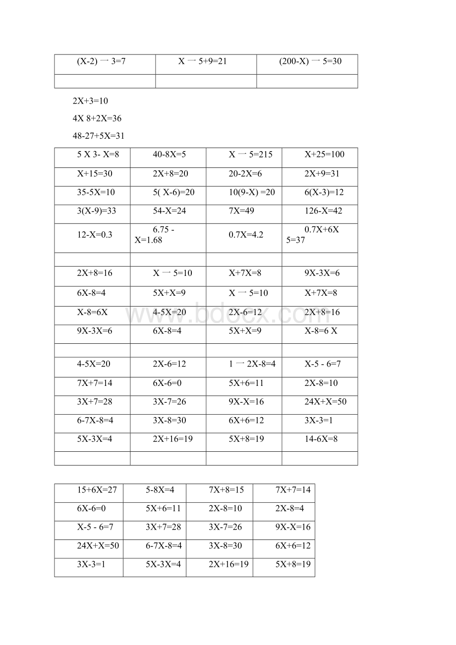 word完整版小学五年级解方程计算题练习题.docx_第2页