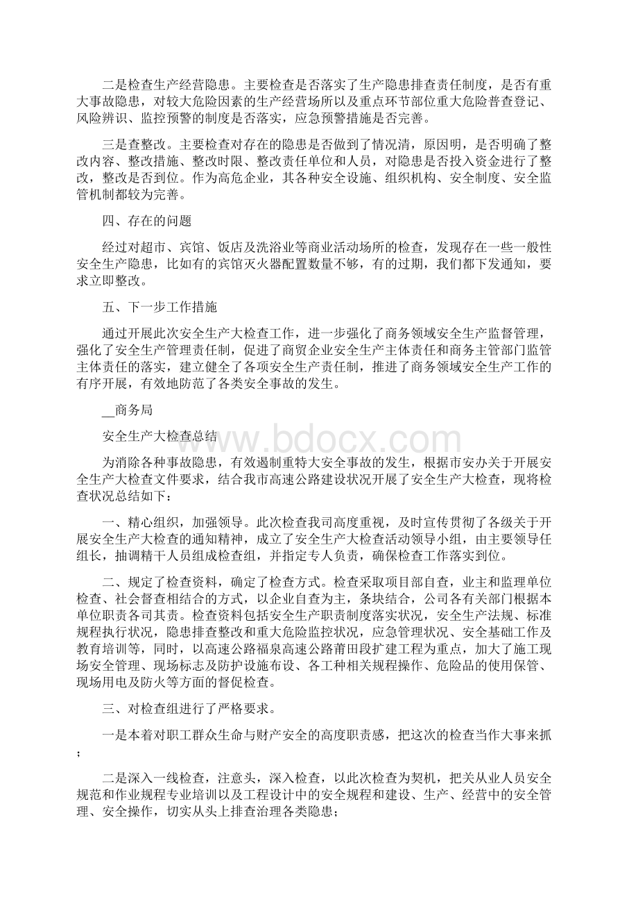 商务局安全生产大检查总结文档格式.docx_第2页