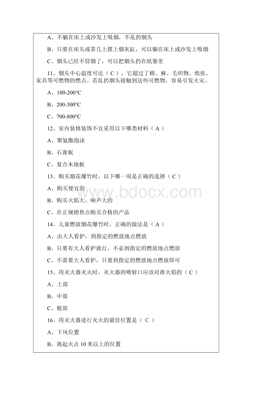 《消防安全常识二十条》及99道消防试题Word格式文档下载.docx_第3页