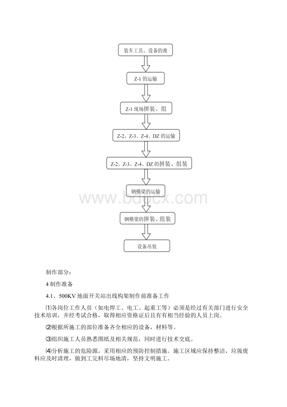 500KV地面开关站出线构架制作及安装措施.docx_第3页