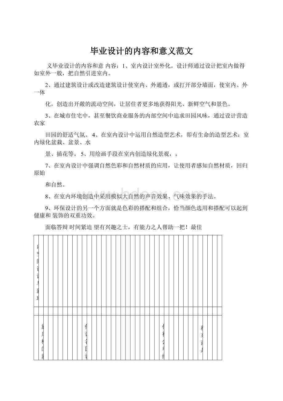 毕业设计的内容和意义范文Word文件下载.docx