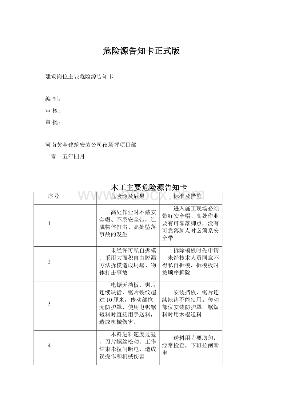 危险源告知卡正式版Word格式.docx_第1页