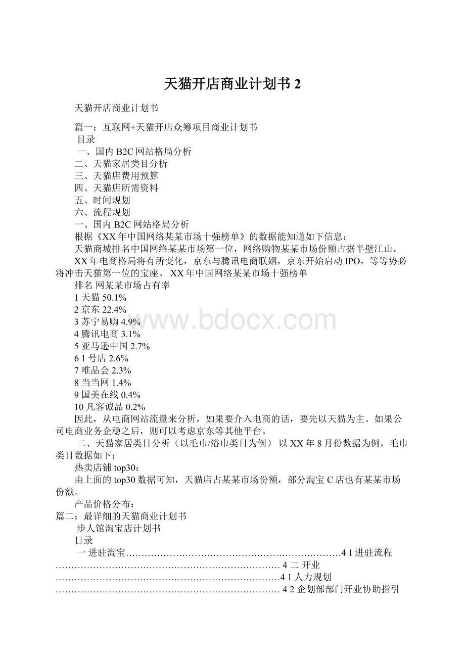 天猫开店商业计划书2Word文档格式.docx