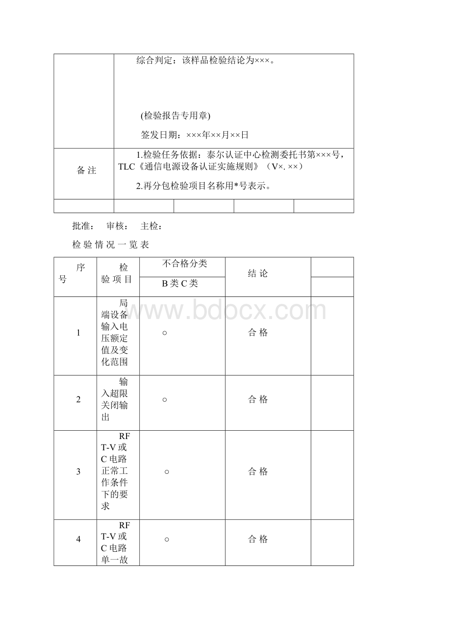 TLCJCDY0191 通信设备用直流远供电源系统通信缆检验报告模板 VA2.docx_第3页