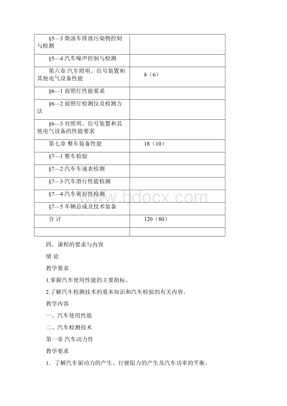 汽车性能与检测教学大纲Word文件下载.docx_第3页