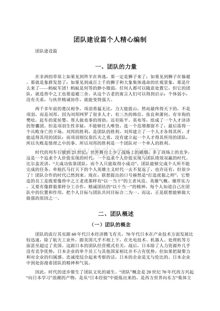 团队建设篇个人精心编制Word格式.docx