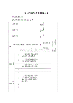 绿化检验批质量验收记录Word格式.docx