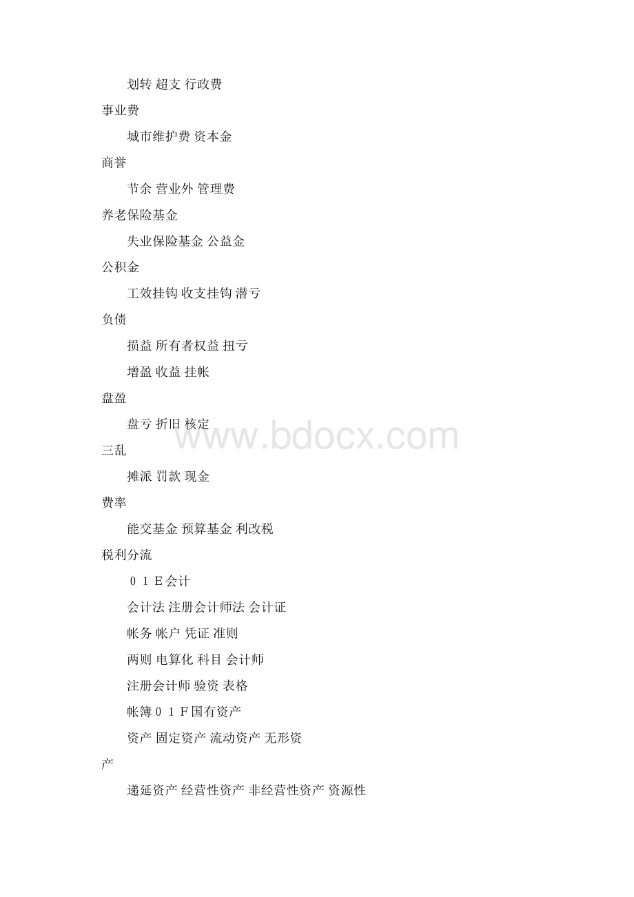 整理财政系统主题词表Word下载.docx_第3页