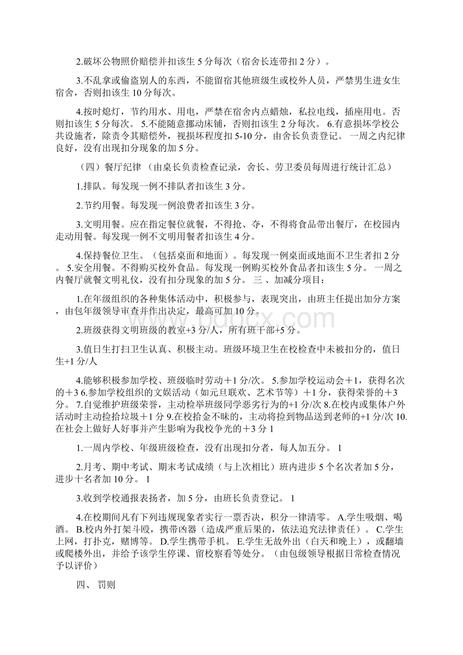 初中学生日常行为规范积分管理制度.docx_第3页