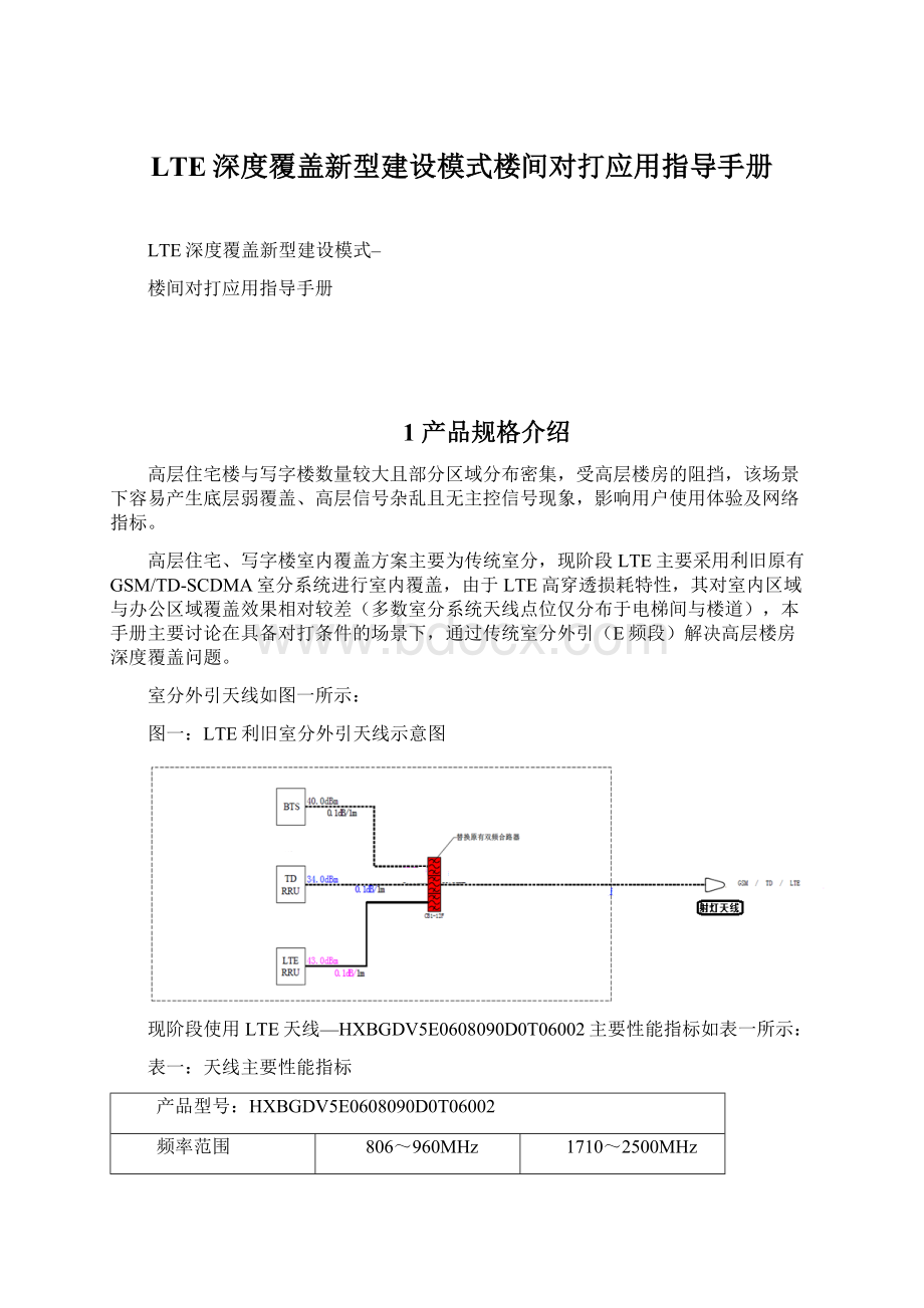 LTE深度覆盖新型建设模式楼间对打应用指导手册.docx