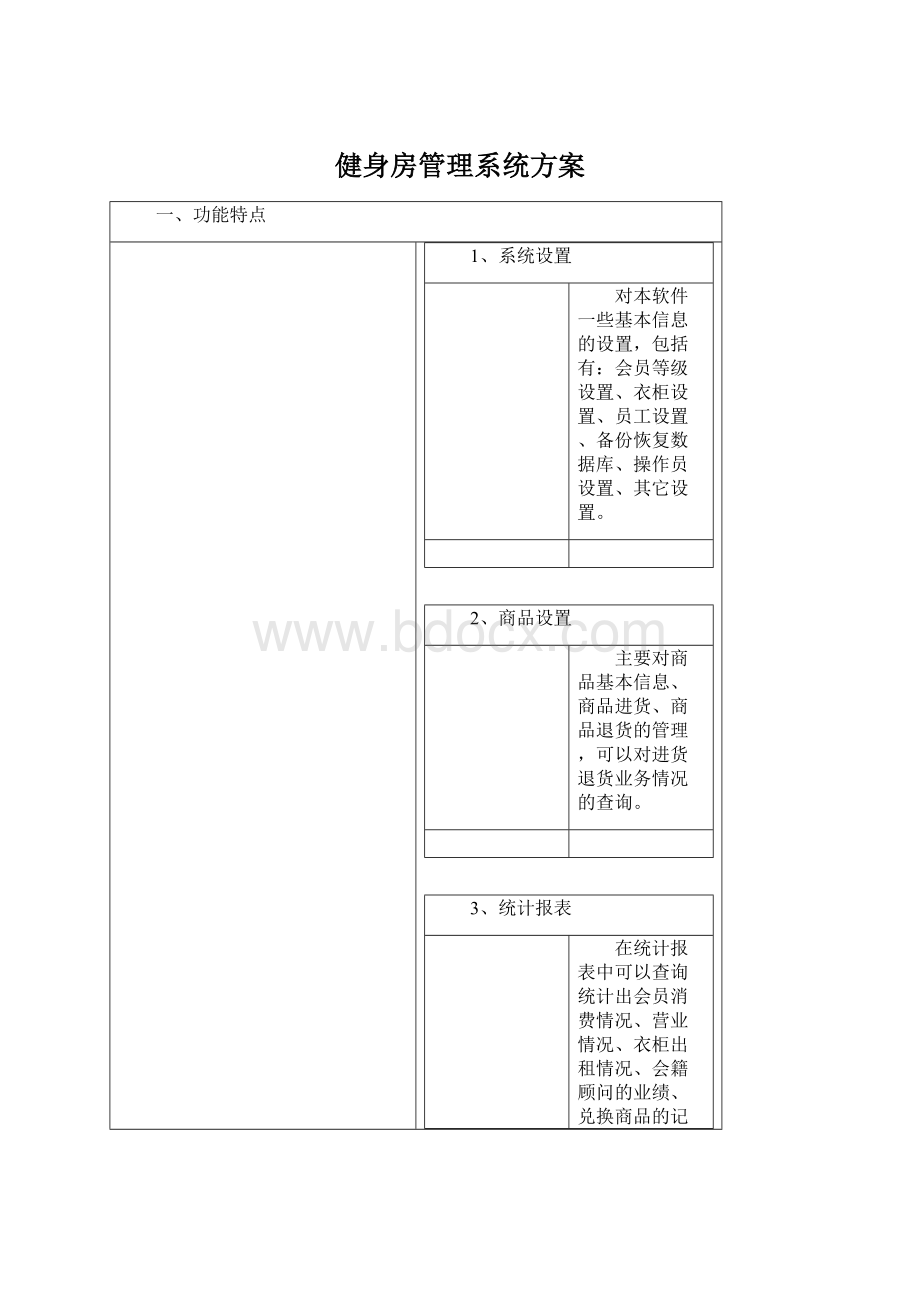 健身房管理系统方案.docx_第1页