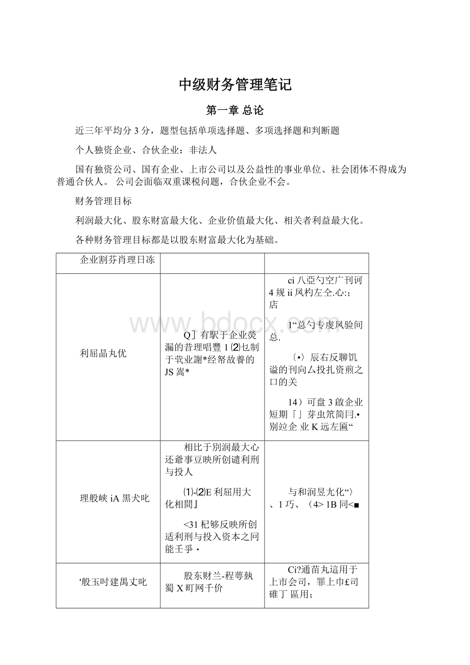 中级财务管理笔记Word文档下载推荐.docx_第1页