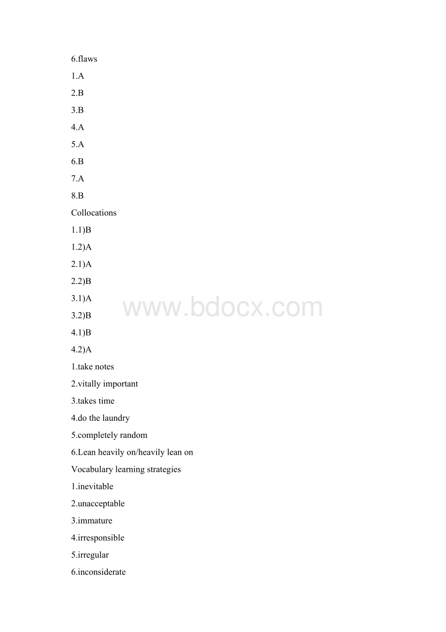 U校园 新一代大学英语基础篇综合教程2 unit1答案Word文档格式.docx_第2页